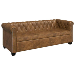 vidaXL Chesterfield Sofas 2-Seater and 3-Seater Brown