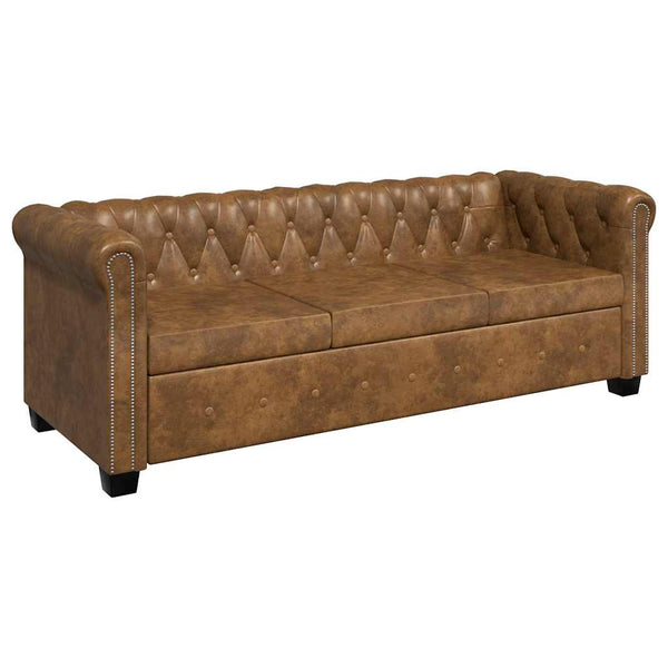 vidaXL Chesterfield Sofas 2-Seater and 3-Seater Brown