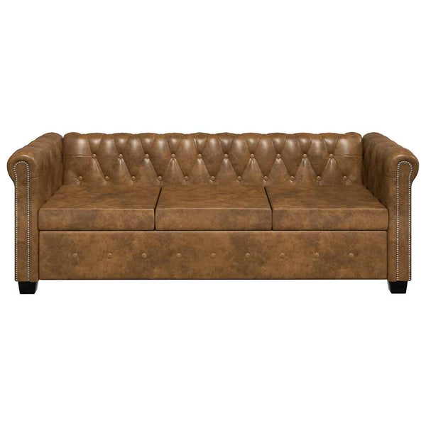 vidaXL Chesterfield Sofas 2-Seater and 3-Seater Brown