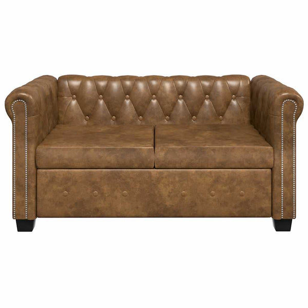 vidaXL Chesterfield Sofas 2-Seater and 3-Seater Brown