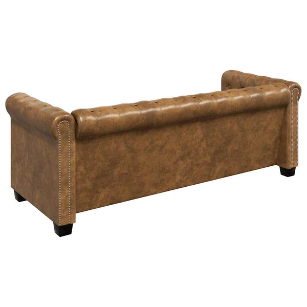 vidaXL Chesterfield Sofas 2-Seater and 3-Seater Brown