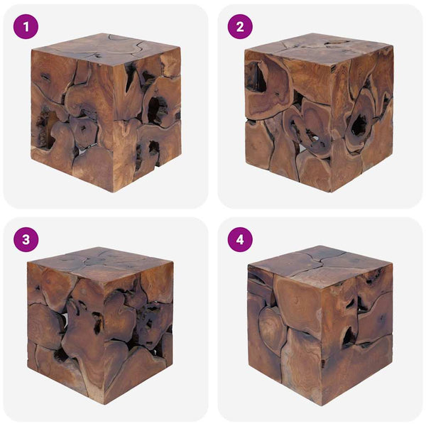vidaXL Stools 2 pcs Brown 40x40x45 cm Solid Teak Wood