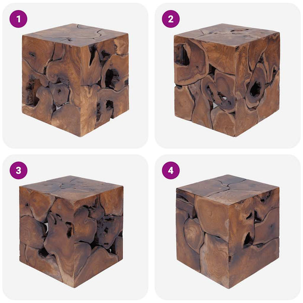 vidaXL Stools 4 pcs Brown 40x40x45 cm Solid Teak Wood