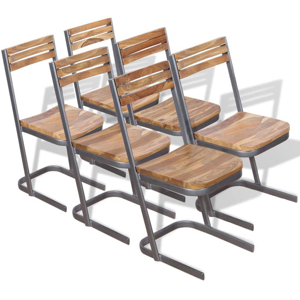 vidaXL Dining Chairs 6 pcs. Solid Teak Wood