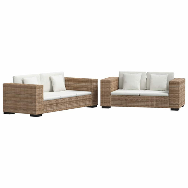 vidaXL Sofa Set 2-Seater and 3-Seater Real Rattan