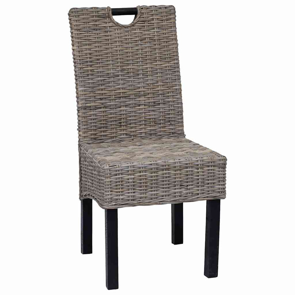 vidaXL Dining Chairs 4 pcs Kubu Rattan Mango Wood