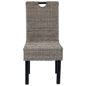 vidaXL Dining Chairs 6 pcs Kubu Rattan Mango Wood