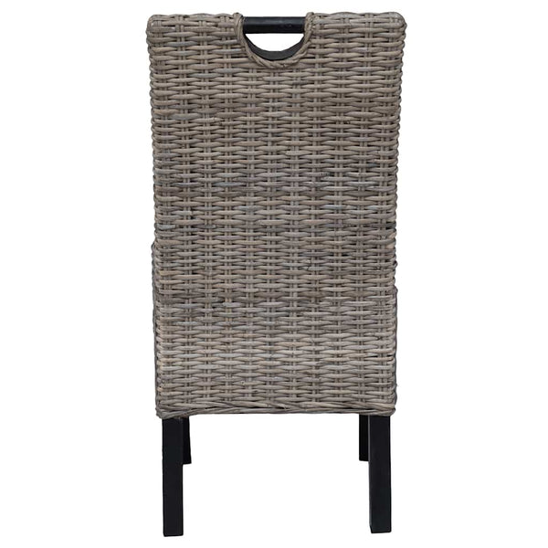 vidaXL Dining Chairs 6 pcs Kubu Rattan Mango Wood