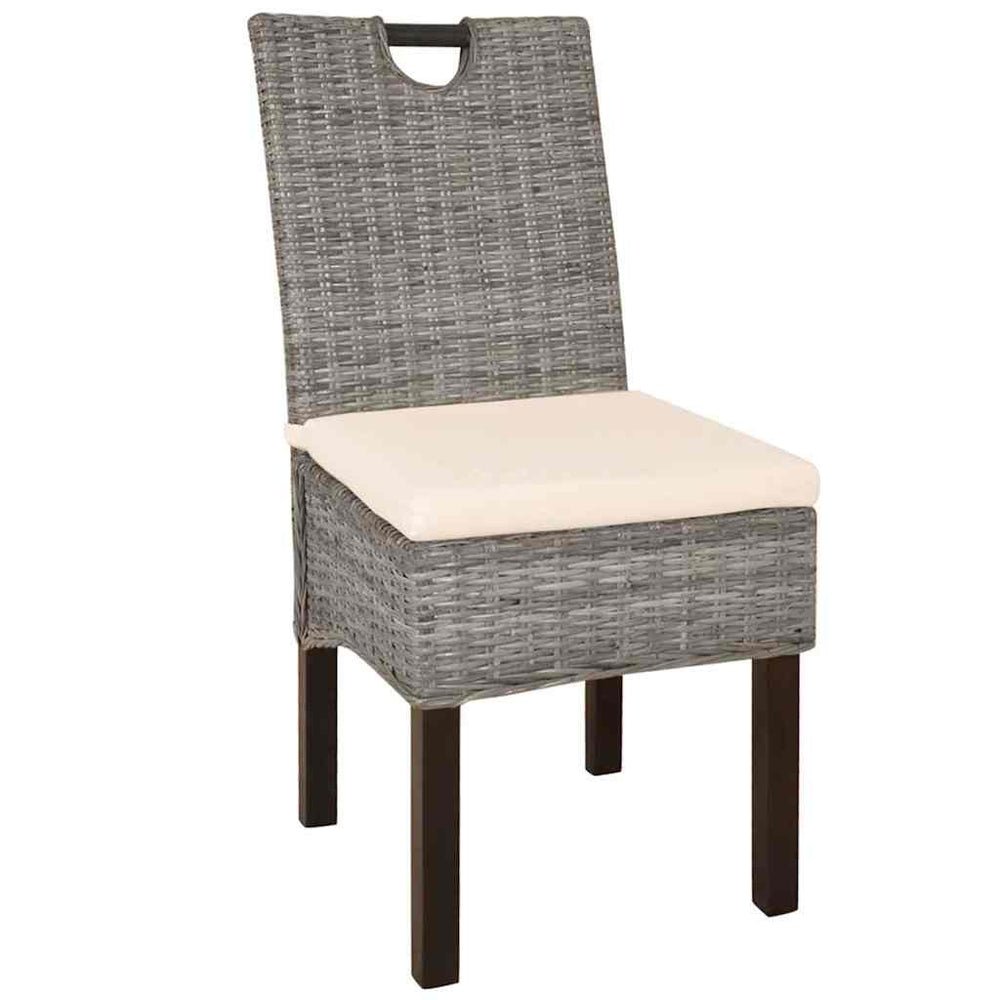 vidaXL Dining Chairs 4 pcs Kubu Rattan Mango Wood