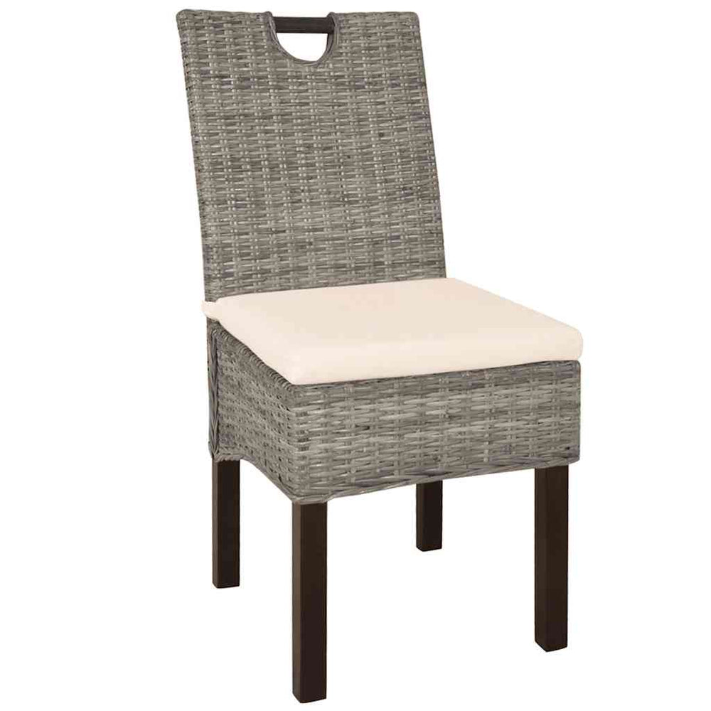 vidaXL Dining Chairs 6 pcs Kubu Rattan Mango Wood