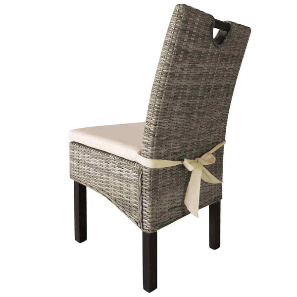 vidaXL Dining Chairs 6 pcs Kubu Rattan Mango Wood