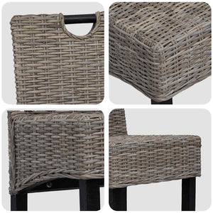 vidaXL Dining Chairs 6 pcs Kubu Rattan Mango Wood