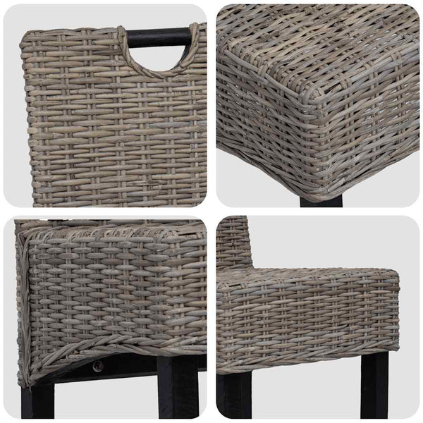 vidaXL Dining Chairs 6 pcs Kubu Rattan Mango Wood