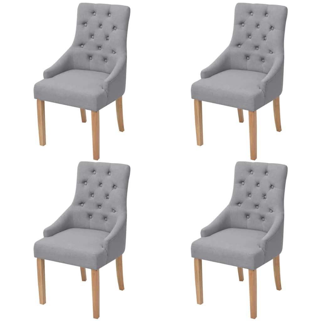 vidaXL Dining Chairs 4 pcs. Light Grey Fabric