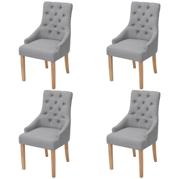 vidaXL Dining Chairs 4 pcs. Light Grey Fabric