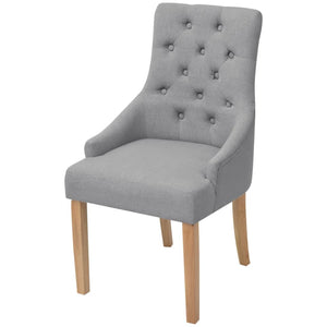 vidaXL Dining Chairs 4 pcs. Light Grey Fabric
