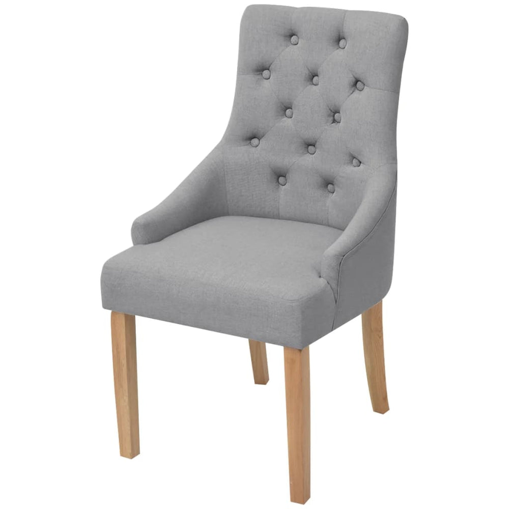 vidaXL Dining Chairs 4 pcs. Light Grey Fabric