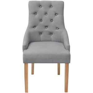 vidaXL Dining Chairs 4 pcs. Light Grey Fabric