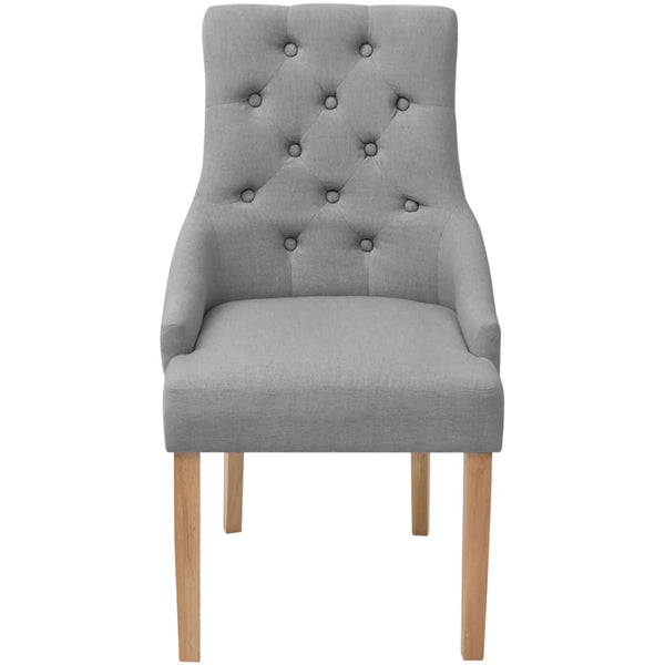 vidaXL Dining Chairs 4 pcs. Light Grey Fabric