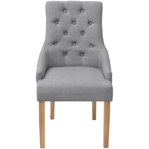 vidaXL Dining Chairs 6 pcs Light Grey Fabric