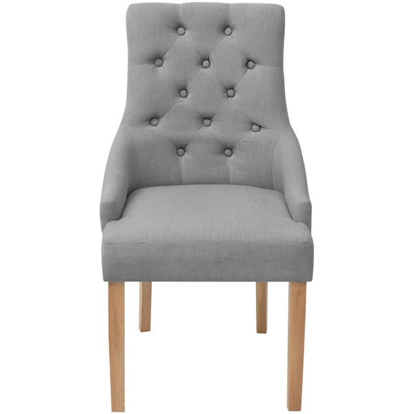 vidaXL Dining Chairs 6 pcs Light Grey Fabric