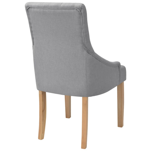 vidaXL Dining Chairs 6 pcs Light Grey Fabric