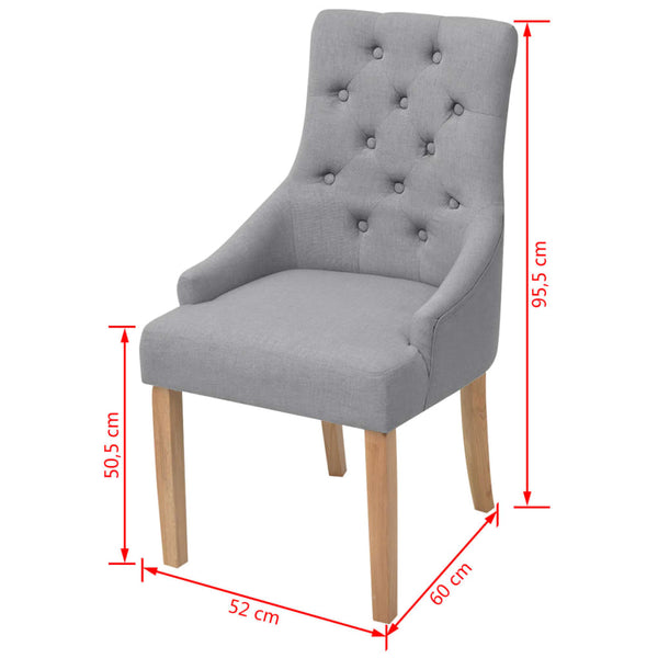vidaXL Dining Chairs 6 pcs Light Grey Fabric
