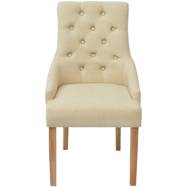 vidaXL Dining Chairs 4 pcs Cream Fabric
