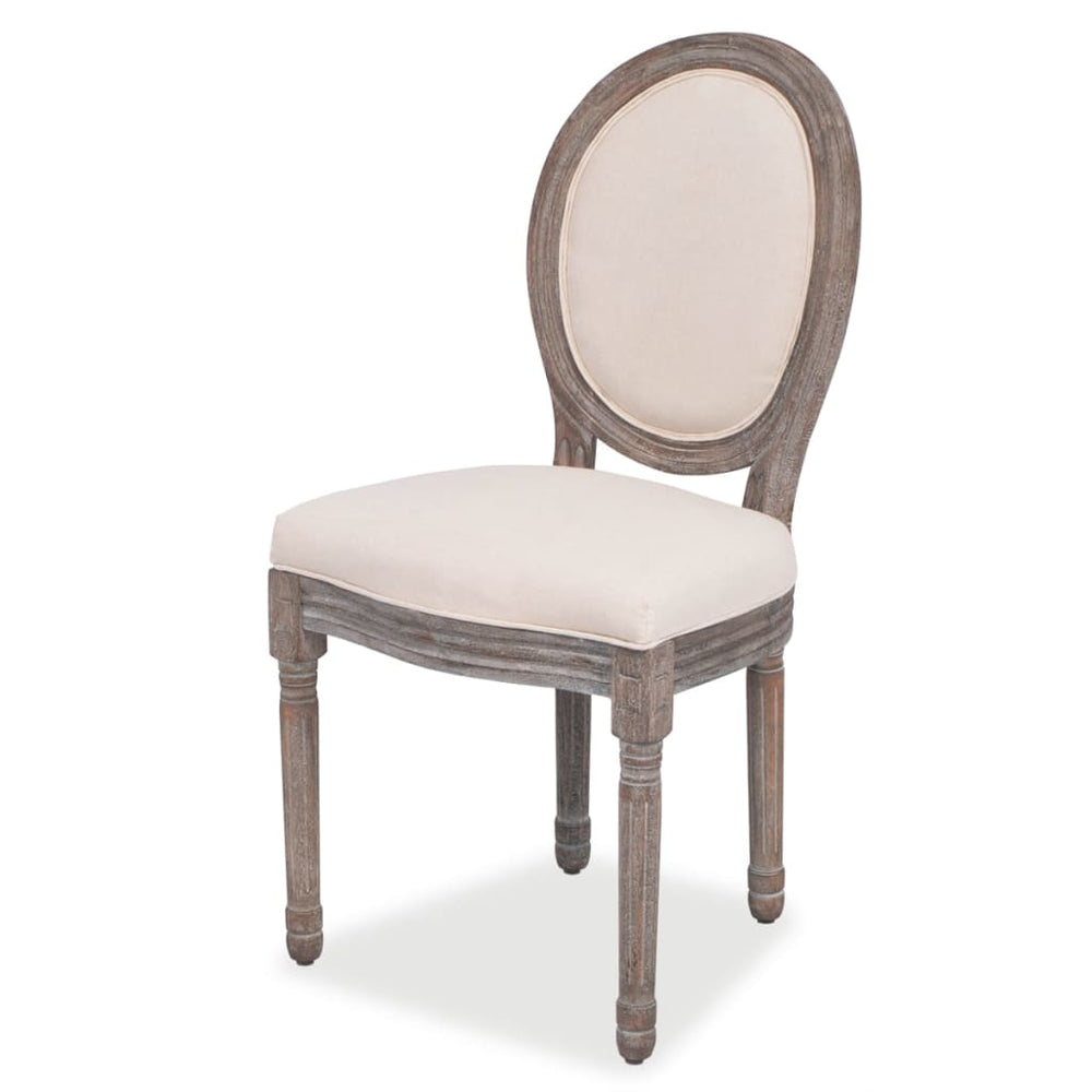 vidaXL Dining Chairs 6 pcs Cream Fabric