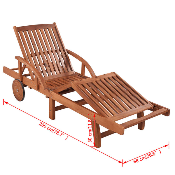 vidaXL Sun Loungers 2 pcs. with Table Solid Acacia Wood
