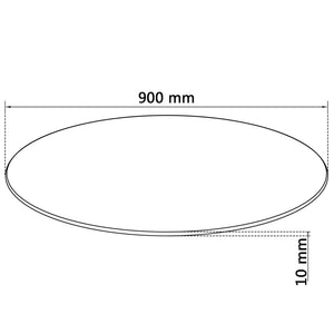 vidaXL Toughened Glass Table Top Round 900 mm