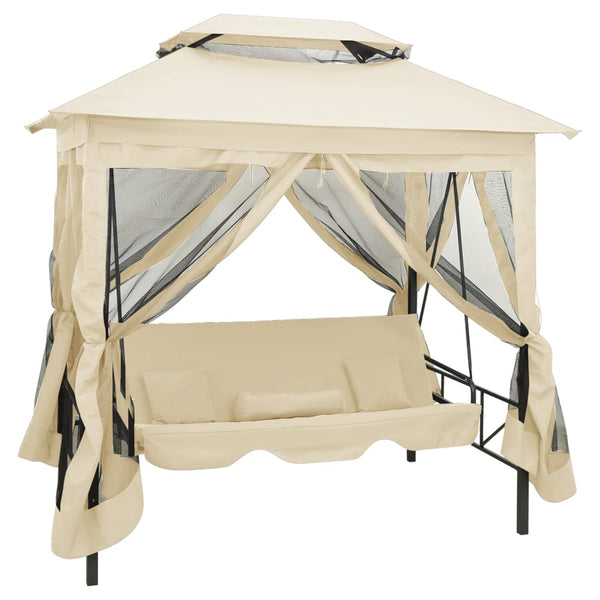 vidaXL Gazebo Convertible Swing Seat Cream White