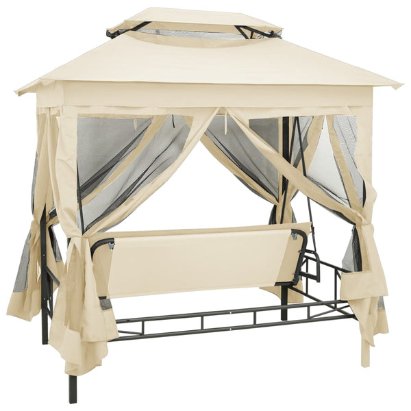 vidaXL Gazebo Convertible Swing Seat Cream White