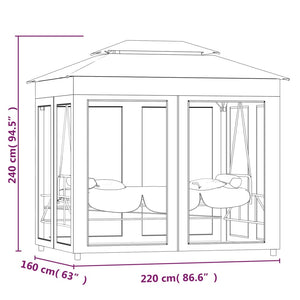vidaXL Gazebo Convertible Swing Seat Cream White