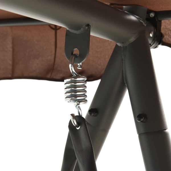 vidaXL Hollywood Swing with Bed Function and Canopy Coffee Brown