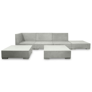 6-teiliges Garten Lounge Set Beton Grau