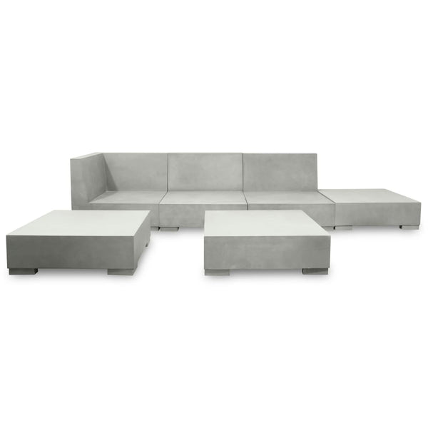 6-teiliges Garten Lounge Set Beton Grau