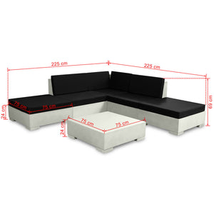 6-teiliges Garten Lounge Set Beton Grau