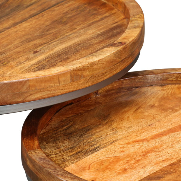 vidaXL Side Table Set 2 pcs. Solid Mango Wood