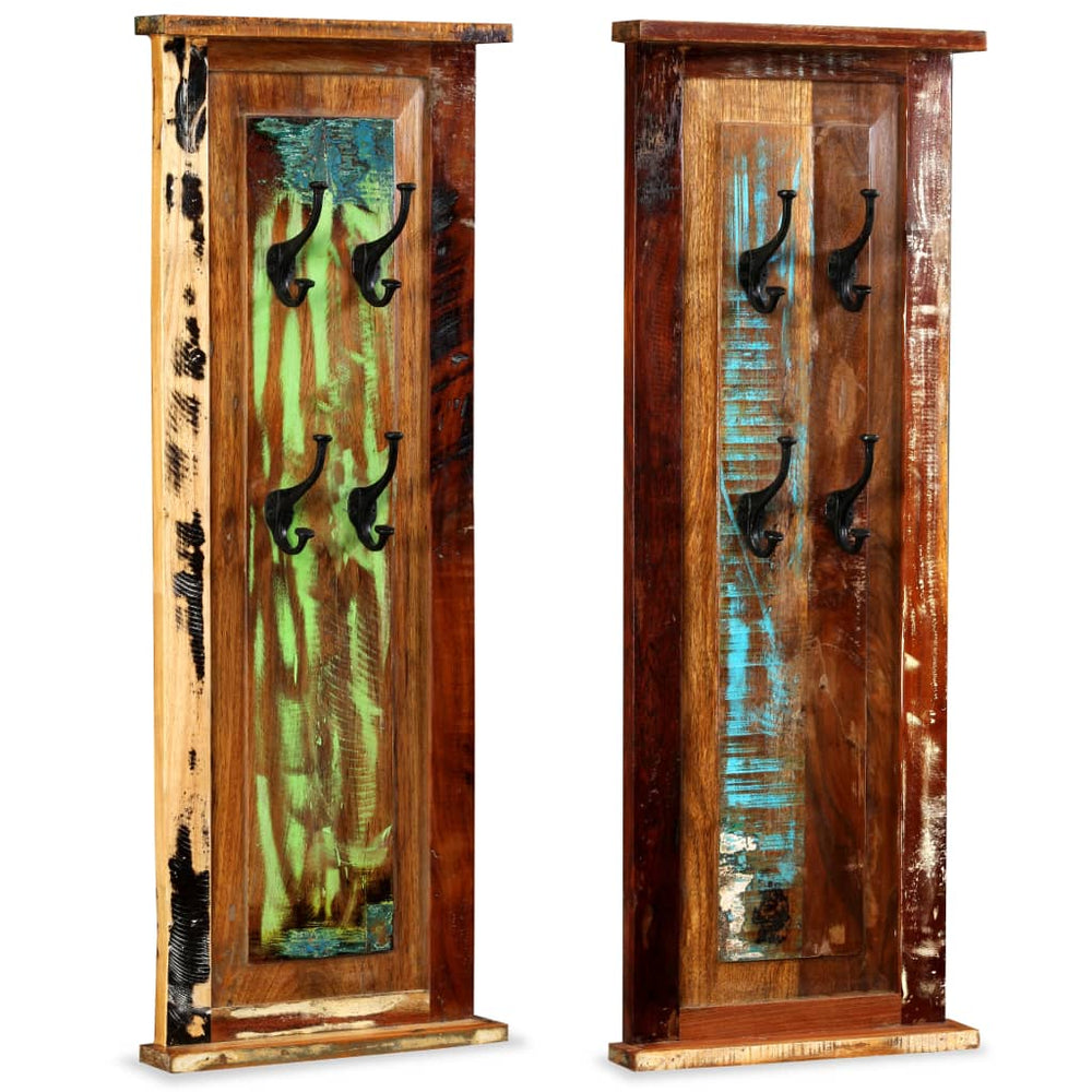 vidaXL Wall Coat Rack 2 pcs. Solid Reclaimed Wood 38x100 cm