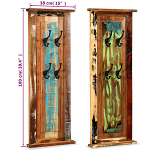 vidaXL Wall Coat Rack 2 pcs. Solid Reclaimed Wood 38x100 cm
