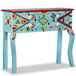 vidaXL Console Table Solid Mango Wood Blue Hand-Painted