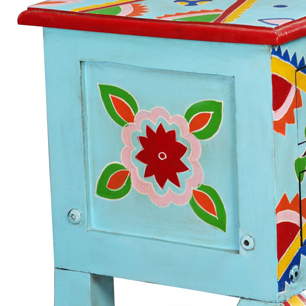 vidaXL Console Table Solid Mango Wood Blue Hand-Painted
