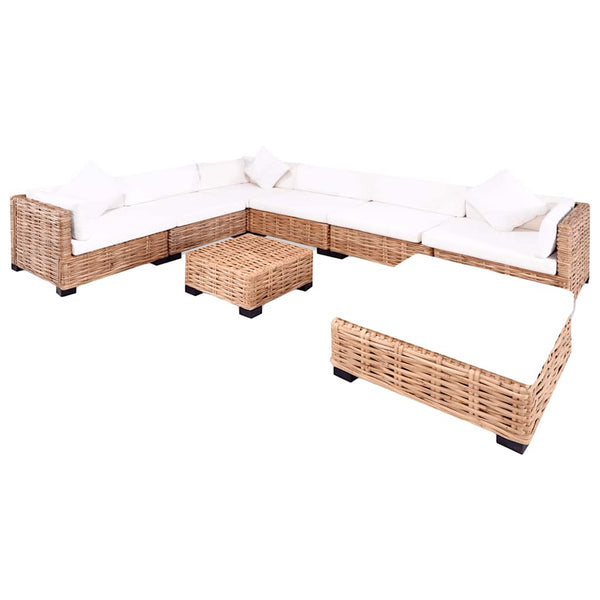 vidaXL 27-Piece Sofa Set Natural Rattan