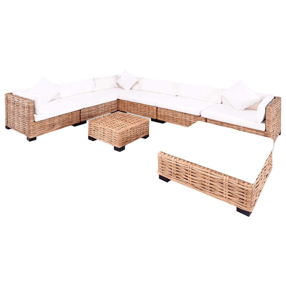 vidaXL 27-Piece Sofa Set Natural Rattan