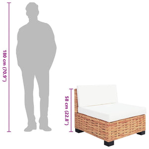 vidaXL 27-Piece Sofa Set Natural Rattan