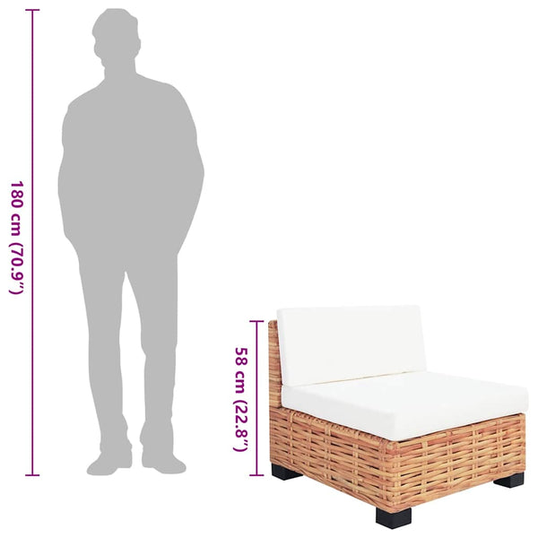 vidaXL 27-Piece Sofa Set Natural Rattan