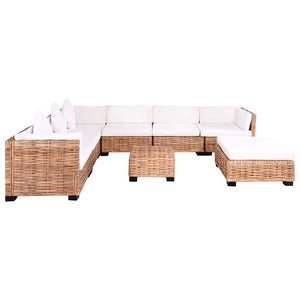 vidaXL 27-Piece Sofa Set Natural Rattan
