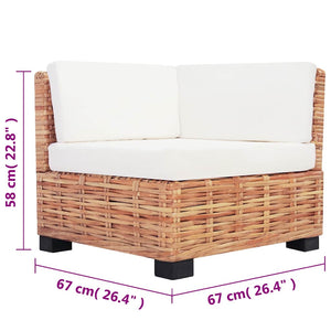 vidaXL 27-Piece Sofa Set Natural Rattan