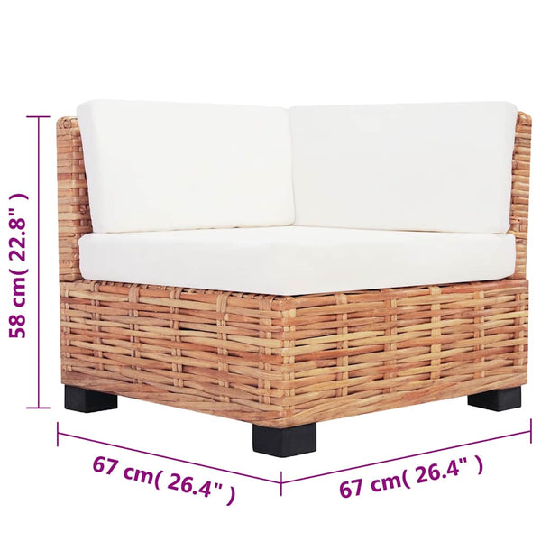 vidaXL 27-Piece Sofa Set Natural Rattan
